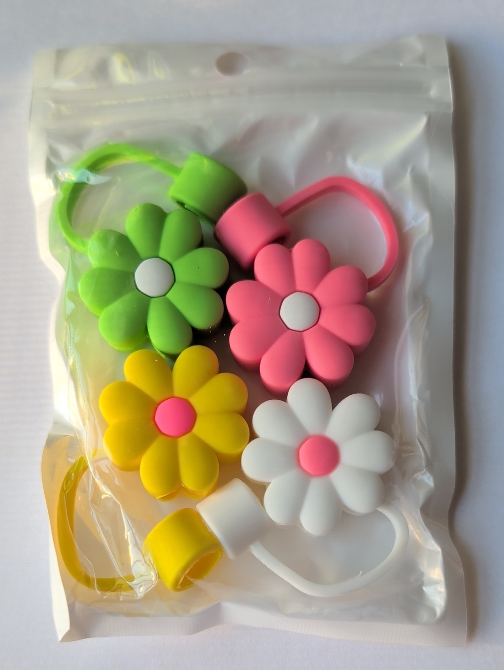 Colorful Flower Silicone Stanley Straw Covers 4 Piece Set New - Picture 4 of 4